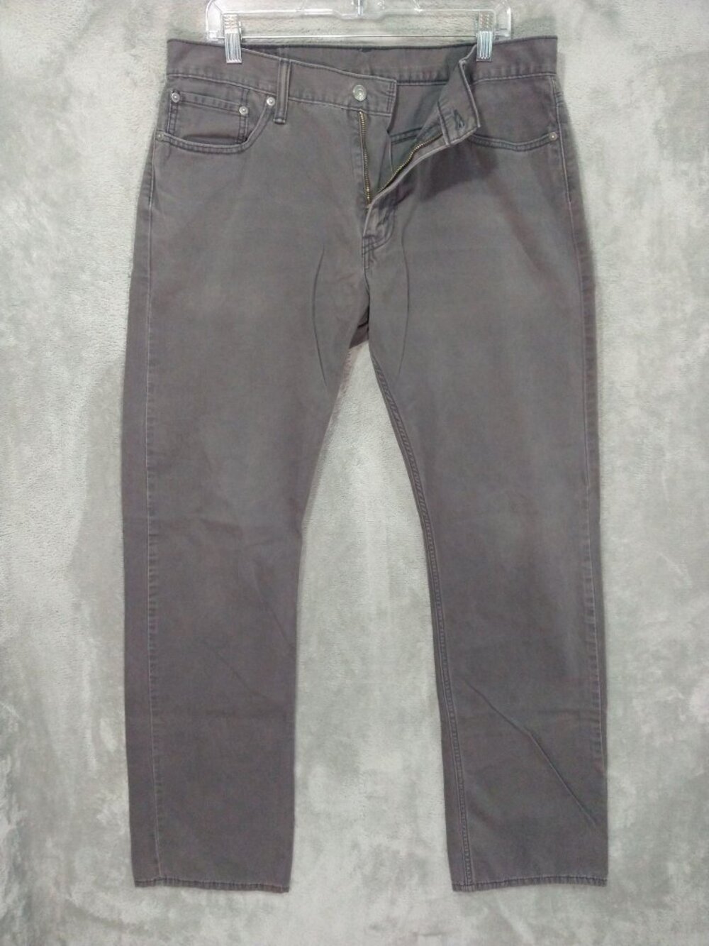 Levis 514 Jeans Mens 36x36 Black Denim Slim Straight Mid Rise Stretch White Tab